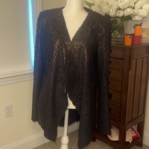 Balmain 💯 Lambskin black open jacket with copper metallic finish. EUC.